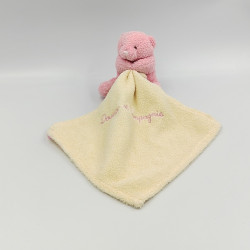Doudou et compagnie ours rose mouchoir