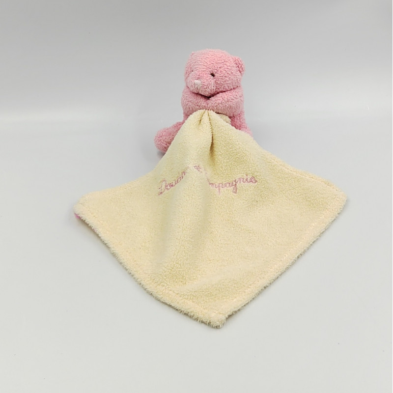 Doudou et compagnie ours rose mouchoir