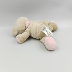 Doudou ours beige blanc noeud rose H&M