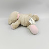 Doudou ours beige blanc noeud rose H&M