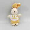 Doudou lapin orange avec bavoir DMC