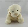 Doudou Chien Blanc beige Bébisol Lot de 2 