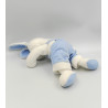 Doudou lapin blanc salopette bleu rose GERCA