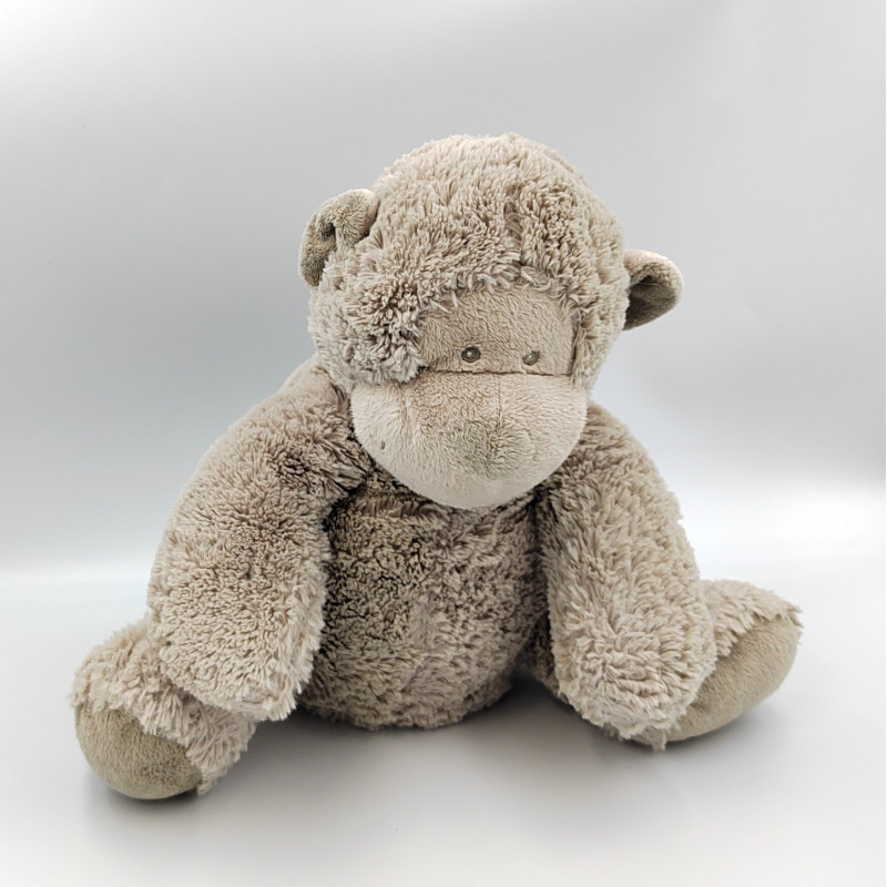 Doudou peluche singe gris tout doux ATMOSPHERA