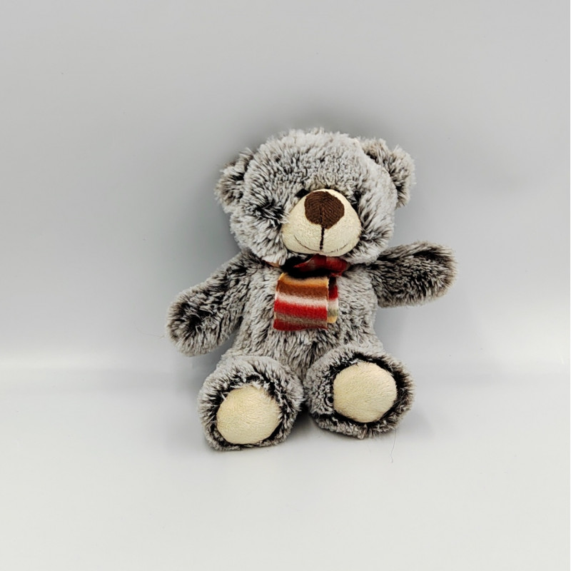 Doudou peluche ours marron écharpe SOFT CUDDLY