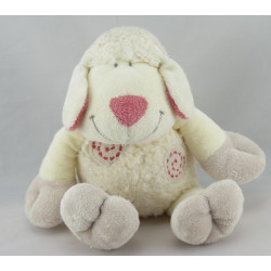 Doudou plat mouton blanc bordeaux spirale KIABI