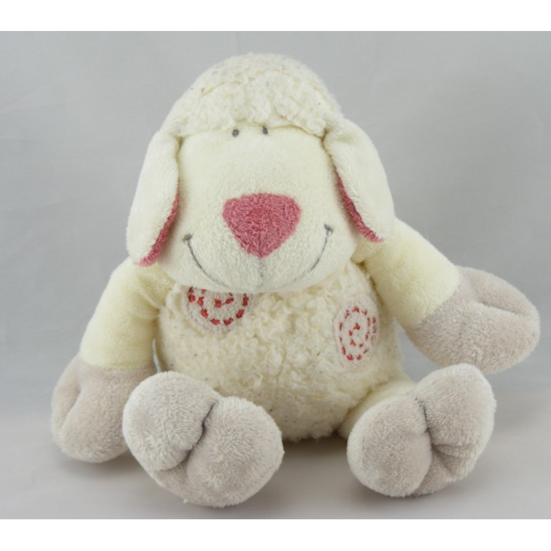 Doudou plat mouton blanc bordeaux spirale KIABI