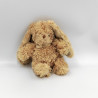 Doudou peluche lapin marron beige noeud BUKOWSKI