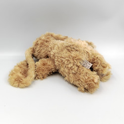 Doudou peluche lapin marron beige noeud BUKOWSKI