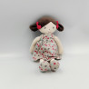 Doudou poupée nattes robe grise cerises OBAIBI