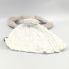 Doudou plat lapin beige blanc pois ATMOSPHERA