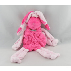 Doudou semi plat lapin rose TARTINE ET CHOCOLAT