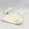 Doudou plat ours blanc mouchoir PERLE KALOO
