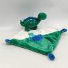 Doudou dinosaure vert blanc mouchoir TEX