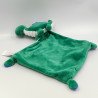 Doudou dinosaure vert blanc mouchoir TEX