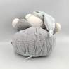 DOUDOU OURS GRIS BLANC BLEU RAYÉ POISSON ZEN KALOO