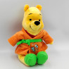 Peluche Winnie l'ourson peignoir orange vert bulles DISNEY