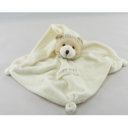 Doudou plat ours blanc vichy beige BABY NAT