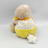 Doudou musical poussin canard jaune blanc étoiles MOTS D'ENFANTS