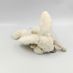 DOUDOU ET COMPAGNIE LAPIN BLANC BEIGE TAUPE BONBON