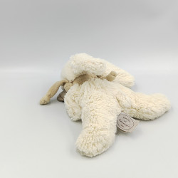DOUDOU ET COMPAGNIE LAPIN BLANC BEIGE TAUPE BONBON