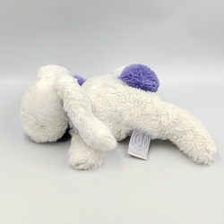 Doudou et compagnie lapin blanc violet Pompon