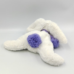 Doudou et compagnie lapin blanc violet Pompon