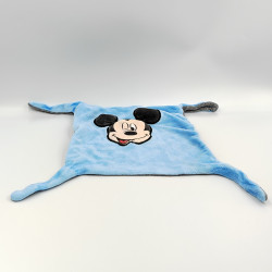Doudou plat carré bleu gris Mickey DISNEY