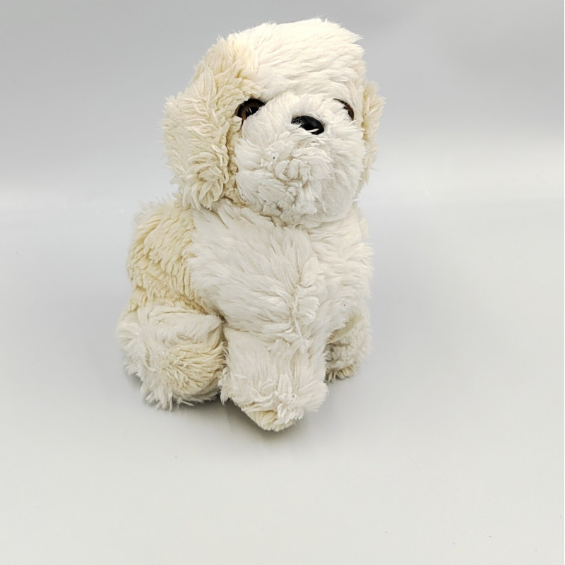 Doudou Peluche chien blanc beige BOULGOM