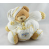 Doudou Ours bonne nuit vichy orange KALOO