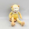 Doudou singe jaune orange BERLINGOT