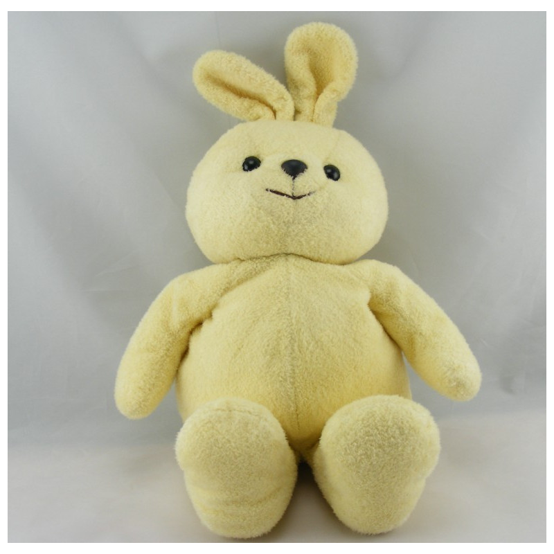 Doudou plat lapin jaune mon petit poussin AJENA