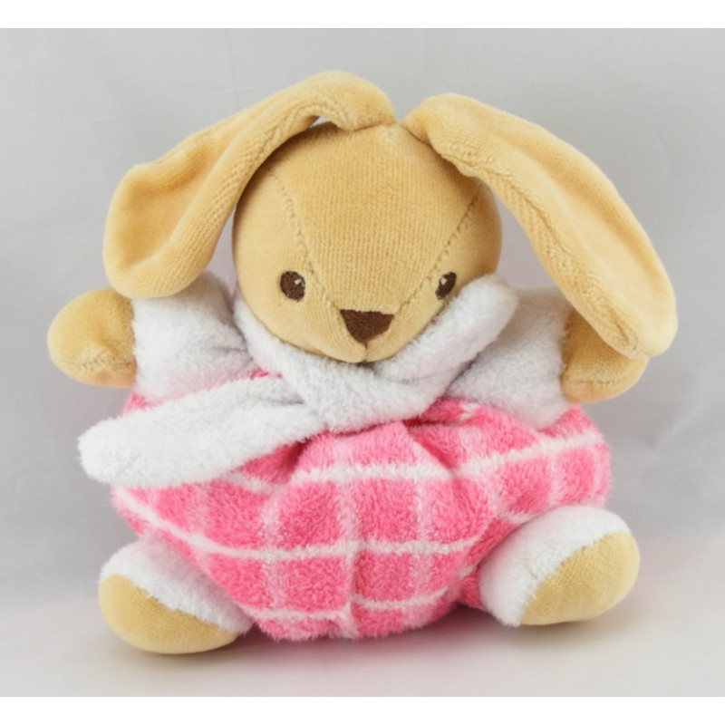 Doudou lapin salopette bleu trèfle NOUNOURS