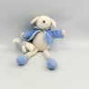 Doudou musical chien blanc gilet bleu JELLY KITTEN JELLYCAT