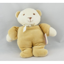 Doudou ours beige foulard blanc NOUKIE'S