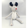 Doudou cerf renne biche faon gris bleu blanc OBAIBI