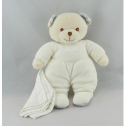 Doudou Ours blanc bleu TARTINE ET CHOCOLAT