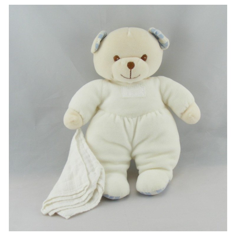 Doudou Ours blanc bleu TARTINE ET CHOCOLAT