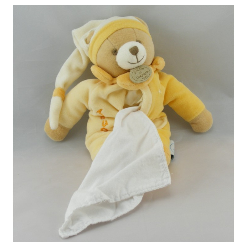 Doudou et compagnie pantin ours vert mouchoir 