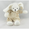 Doudou lapin vichy beige avec coussin DOUDOU ET COMPAGNIE
