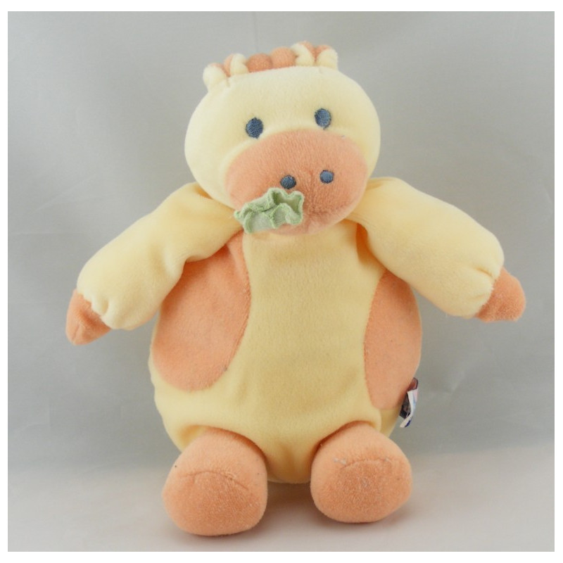 Doudou girafe jaune rouge SUCRE D'ORGE