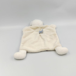 Doudou plat souris blanche rouge oiseau NOUNOURS