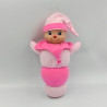 Doudou peluche luciole chenille rose TOI TOYS