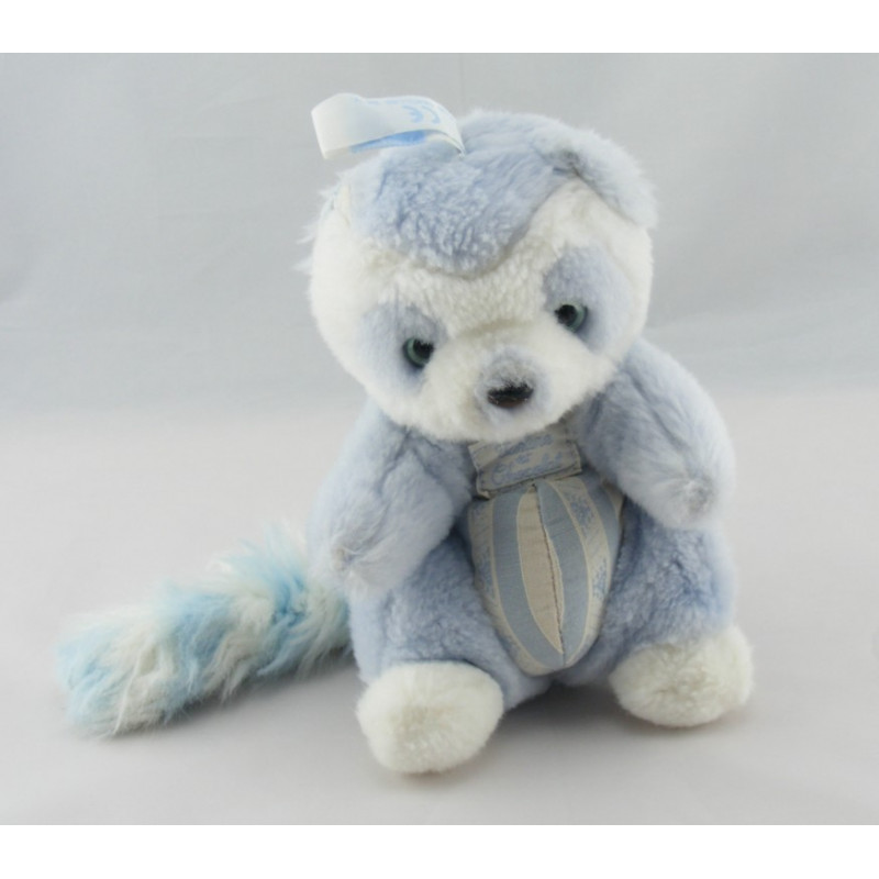 Doudou lapin bleu blanc rayé TARTINE ET CHOCOLAT