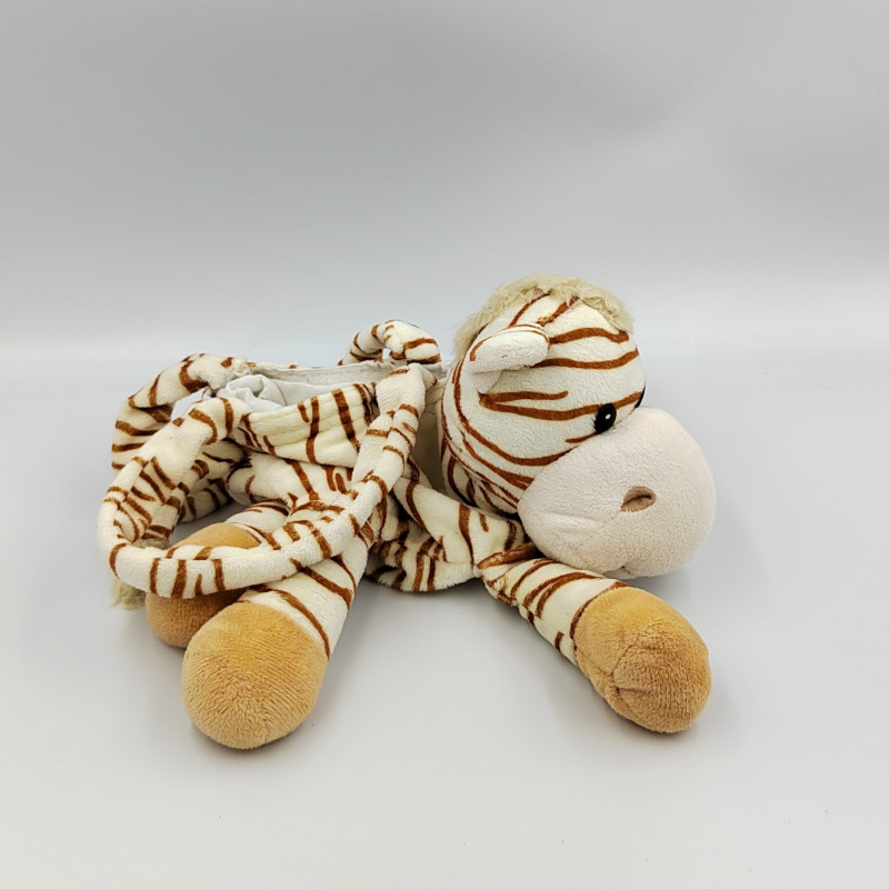 Doudou sac zébre blanc marron