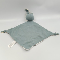 Doudou plat lapin blanc bleu motifs lange SIMBA TOYS KIABI