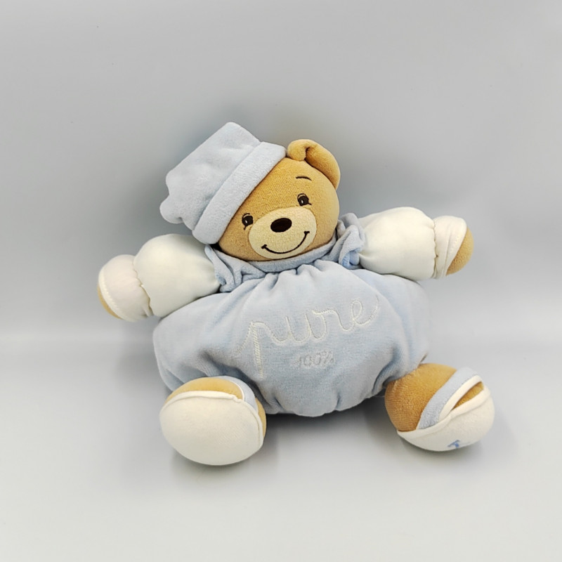 Doudou ours boule bleu blanc Pure KALOO