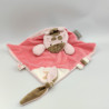 Doudou plat vache rose marron blanc DOUKIDOU