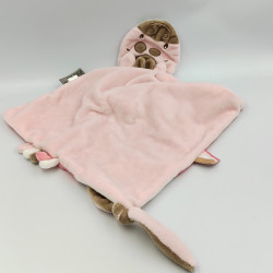 Doudou plat vache rose marron blanc DOUKIDOU