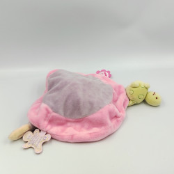 Doudou et compagnie plat rond lapin rose jaune tortue J'aime Maman Papa